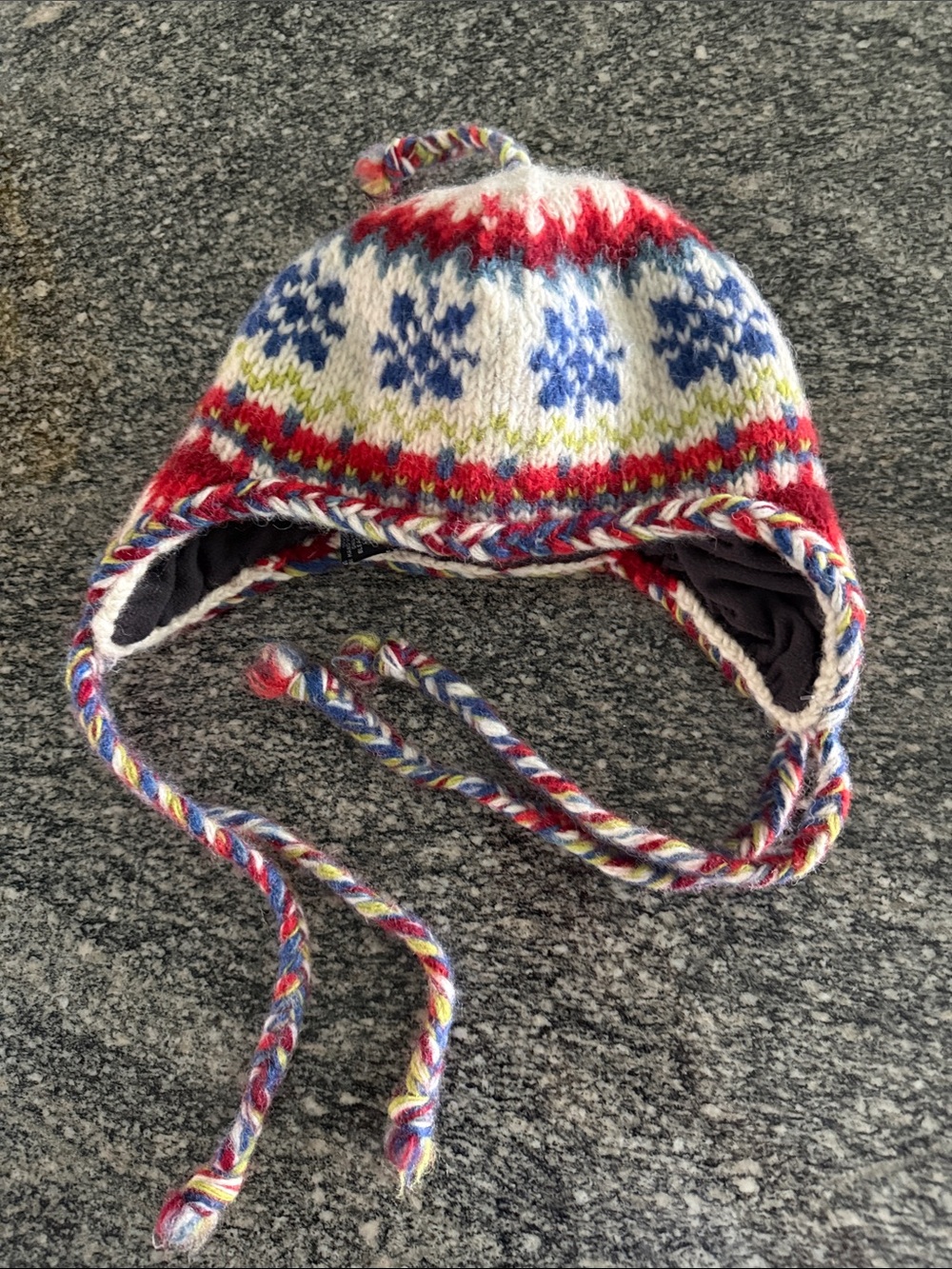 Hand Knitted Winter Woolen Ski ⛷️ Hat with Braided Ties